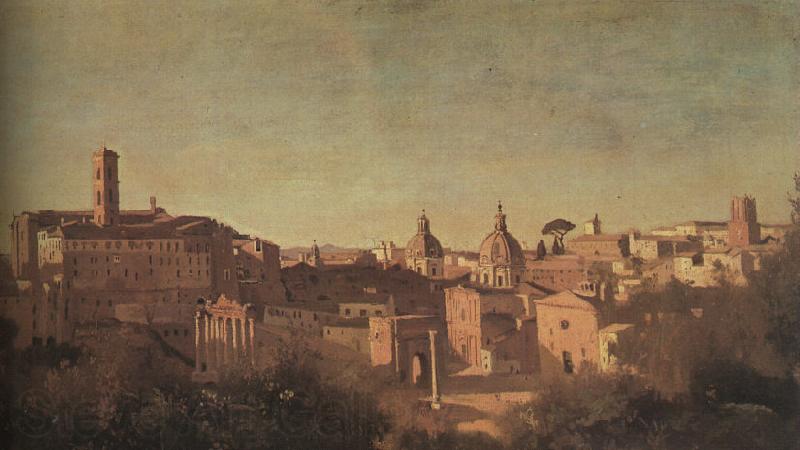  Jean Baptiste Camille  Corot The Forum seen from the Farnese Gardens Germany oil painting art